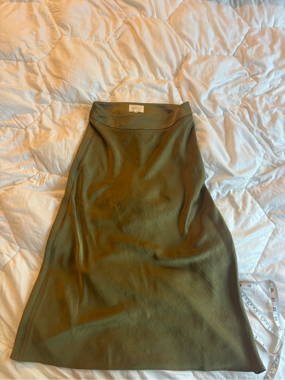 Sezane Sandy Skirt Olive Green - Size 4 - Picture 5 of 5